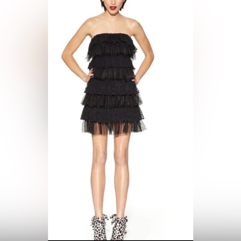 NWT‎ Women’s Kate Young Target Black Whimsigoth Ruffle Polka Dot Tulle Dress 16.
